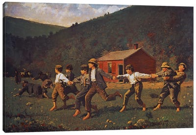 Snap The Whip (Butler Institute Of American Art) Canvas Art Print - Field, Grassland & Meadow Art