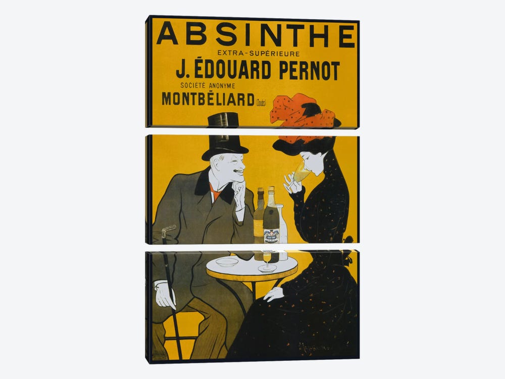 Absinthe, Pernot - Vintage Poster by Vintage Apple Collection 3-piece Canvas Print