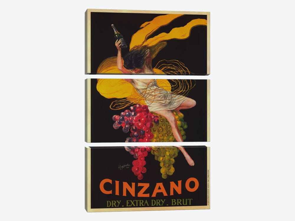 Asti Cinzano (Vintage) by Leonetto Cappiello 3-piece Canvas Print