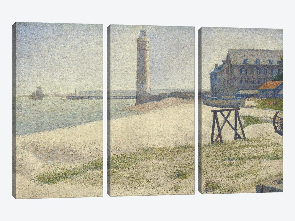 The Lighthouse at Honfleur by Georges Seurat 3-piece Canvas Wall Art