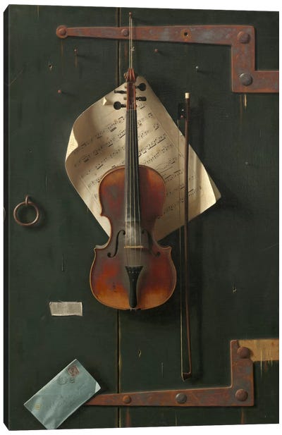 The Old Violin Canvas Art Print - Dark Academia