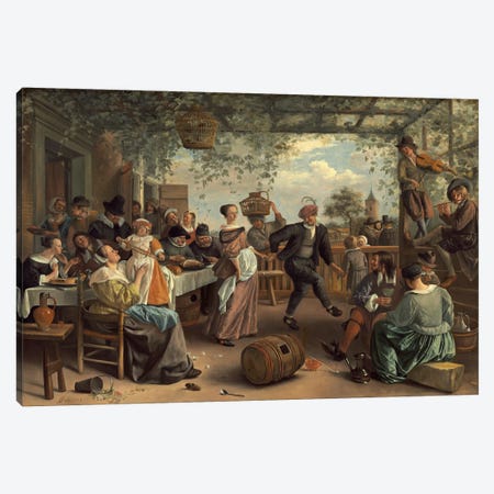 The Dancing Couple Canvas Print #1888} by Jan Steen Canvas Wall Art