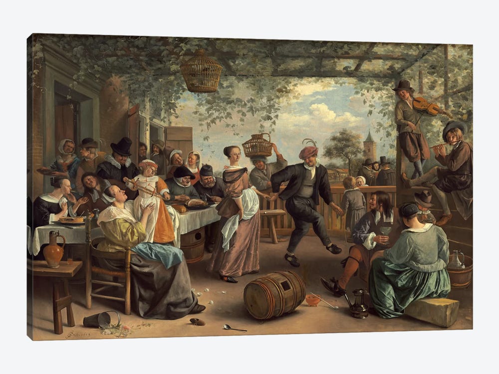 The Dancing Couple by Jan Steen 1-piece Canvas Art Print