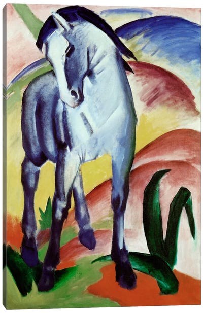 Blue Horse Canvas Art Print - Franz Marc