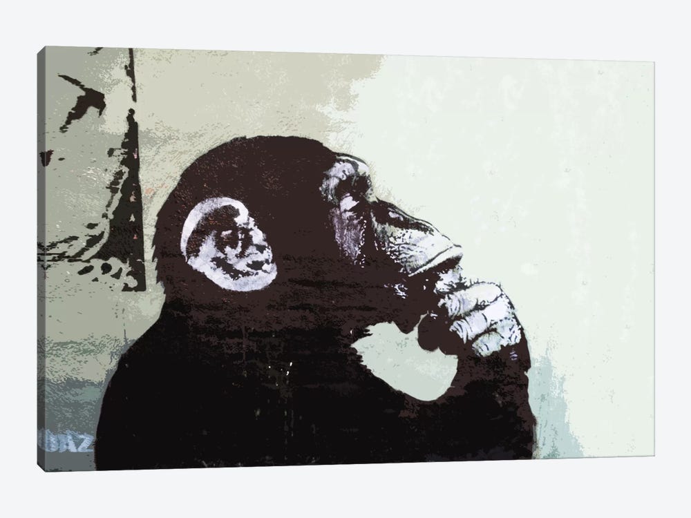 The Thinker Monkey by Unknown Artist 1-piece Canvas Print