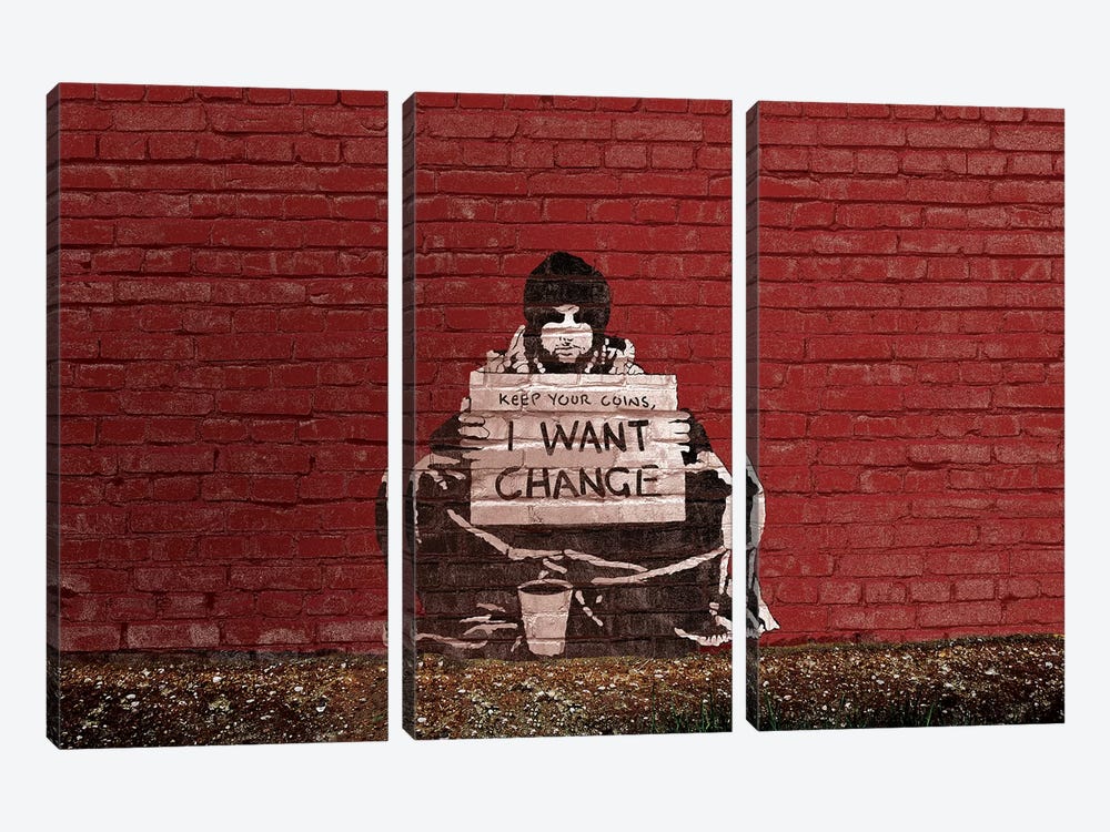 Keep Your Coins. I Want Change By Meek by Unknown Artist 3-piece Canvas Wall Art