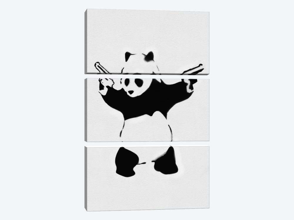 Panda With Guns 3-piece Canvas Artwork