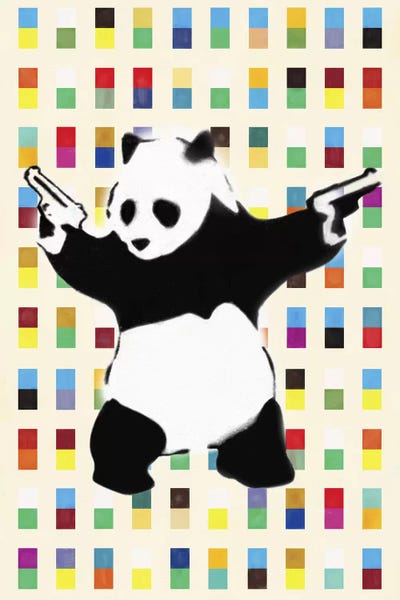 Similar To Banksy: Panda with Guns Bright Dots by Unknown Artist