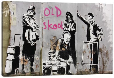 Old Skool Canvas Art Print - Street Art & Graffiti