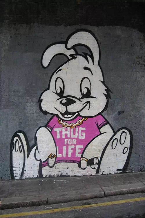 Thug For Life Bunny by Unknown Artist wall art