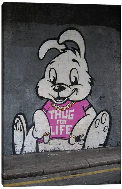 Thug For Life Bunny Canvas Art Print - 3-Piece Street Art