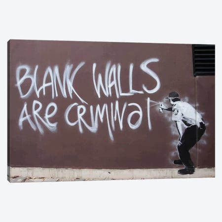 Blank Walls Are Criminal Canvas Print #2173} by Unknown Artist Canvas Wall Art