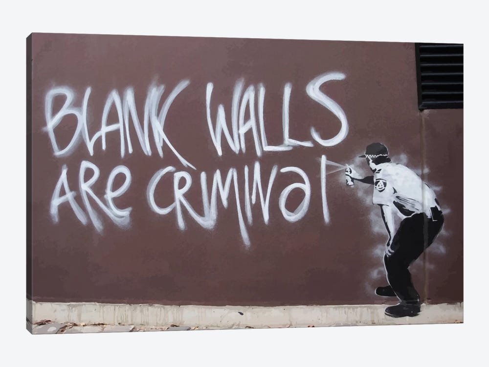 Blank Walls Are Criminal by Unknown Artist 1-piece Canvas Print
