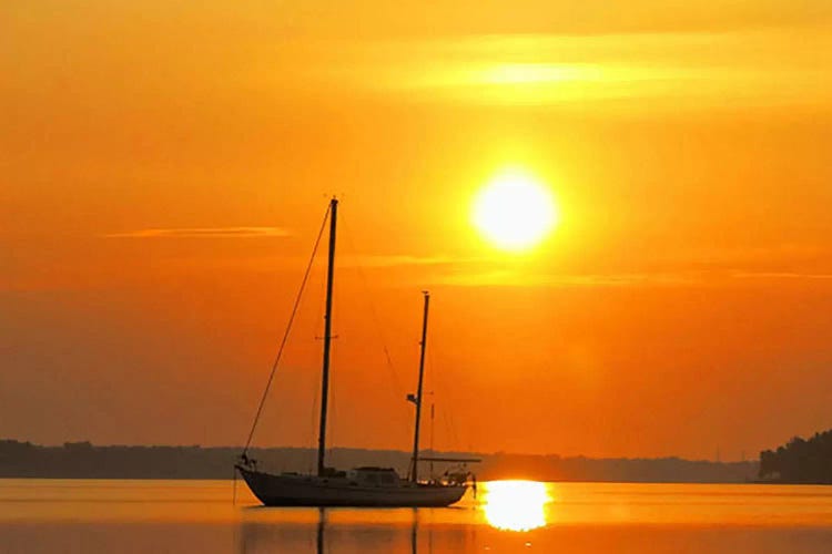Sunrise Sail Boat by Unknown Artist wall art