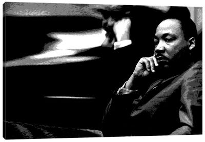 Martin Luther King Canvas Art Print - Black & White Decorative Art