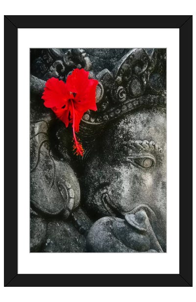 Ganesh Holy Hindu God Statue Paper Art Print - Photography Art