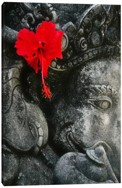 Ganesh Holy Hindu God Statue Canvas Art Print - Best Selling Floral Art