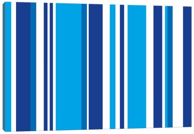 Cobalt Baby Blue Canvas Art Print - Stripe Patterns