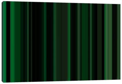 Dark Matrix Green Canvas Art Print - Striped Art