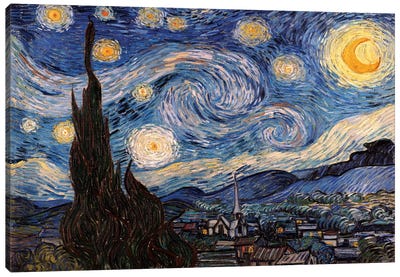 The Starry Night Canvas Art Print - Large Art for Living Room
