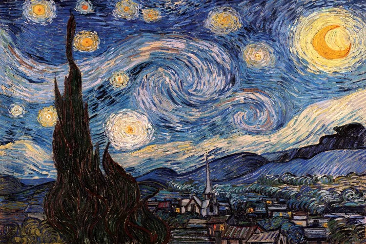 The Starry Night by Vincent van Gogh wall art