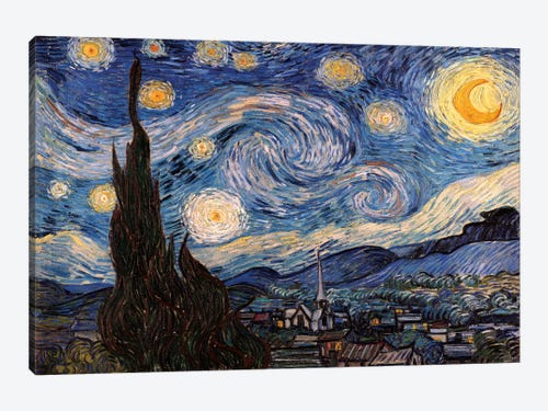The Starry Night Canvas Wall Art by Vincent van Gogh | iCanvas