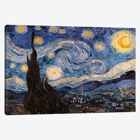 The Starry Night Canvas Print #300} by Vincent van Gogh Canvas Art Print