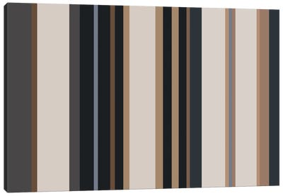 Charcoal Khaki Brown Canvas Art Print - Stripe Patterns