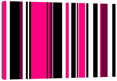 Deep Pink on Black Canvas Art Print - Black & Pink