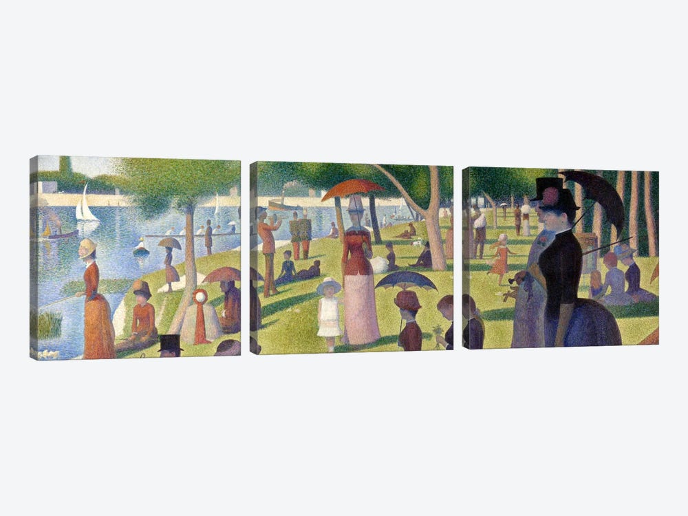 Sunday Afternoon on the Island of La Grande Jatte by Georges Seurat 3-piece Canvas Art Print