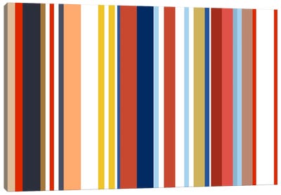 Retro Hemptons Canvas Art Print - Stripe Patterns