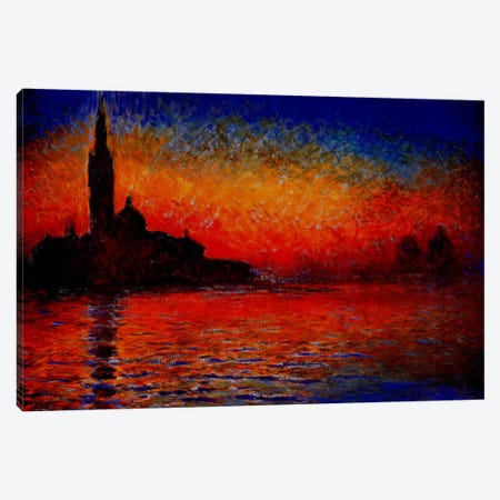 Sunset in Venice Canvas Print #302} by Claude Monet Art Print