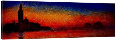 Sunset in Venice Canvas Art Print - 3-Piece Urban Art