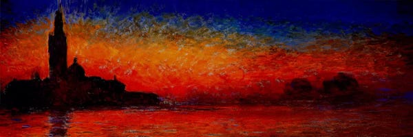 Claude Monet: Sunset In Venice Panoramic by Claude Monet