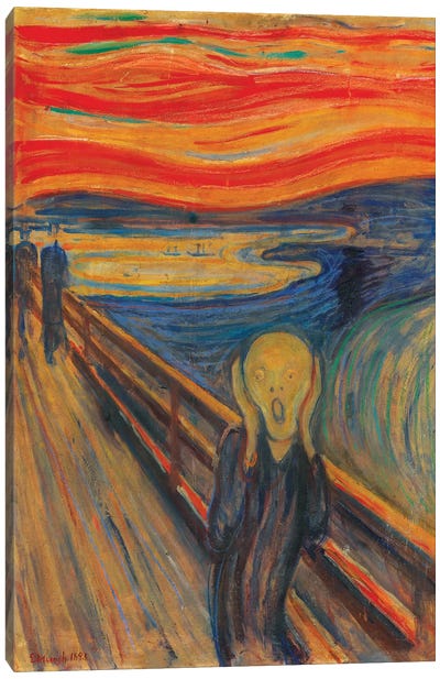 The Scream, 1893 (Oil, Tempera & Pastel On Cardboard) Canvas Art Print - Orange Art