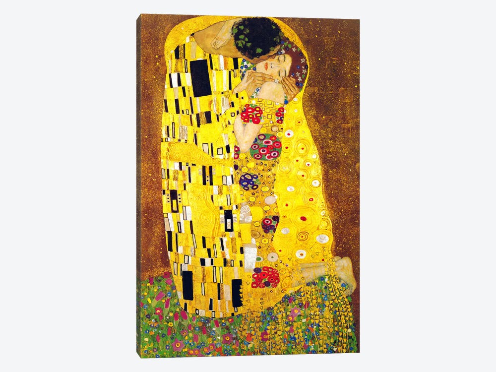 The Kiss Wall by Gustav Klimt | iCanvas
