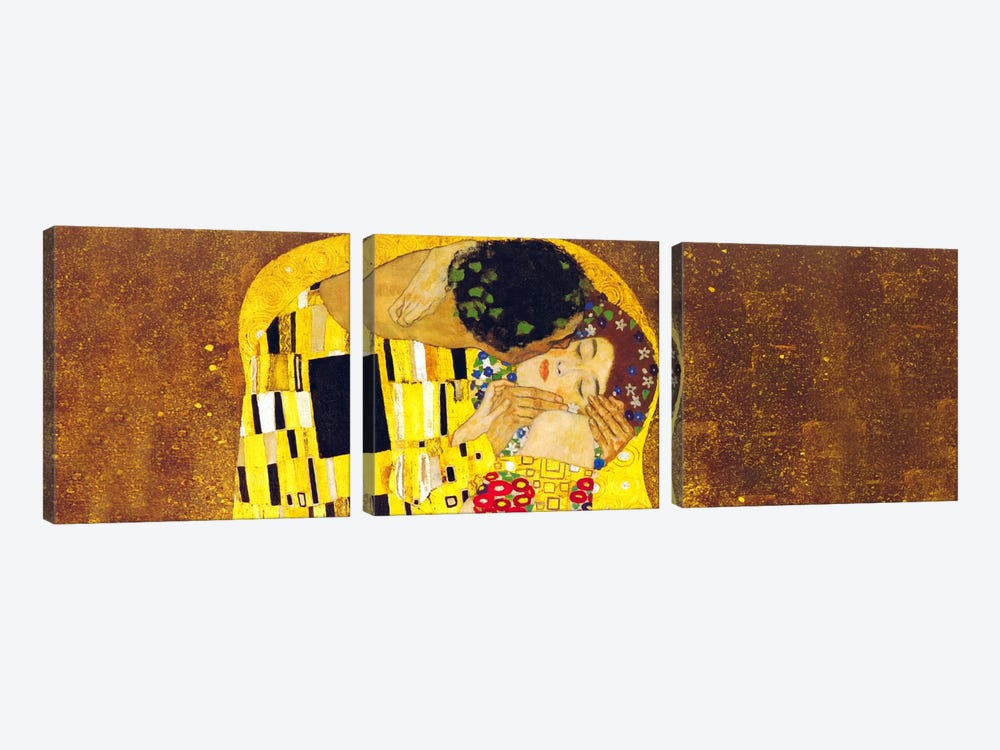 The Kiss by Gustav Klimt 3-piece Canvas Art Print