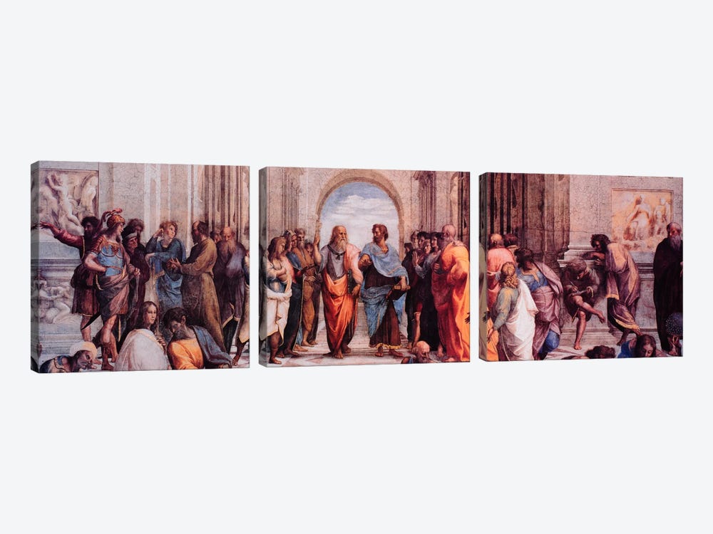 School of Athens by Raphael 3-piece Canvas Art Print