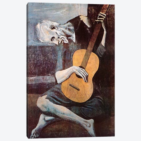 The Old Guitarist Canvas Print #308} by Pablo Picasso Art Print
