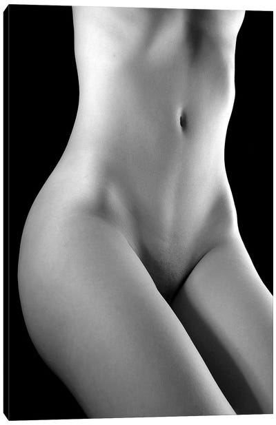 Nude Woman Canvas Art Print - Black & White Pop Culture Art