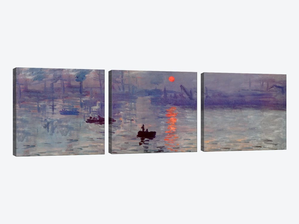 Sunrise Impression by Claude Monet 3-piece Canvas Art