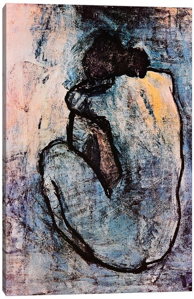 Blue Nude Canvas Art Print - Modernism Art