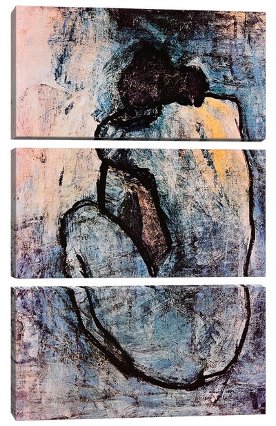 Blue Nude Canvas Art Print - 3-Piece Best Sellers