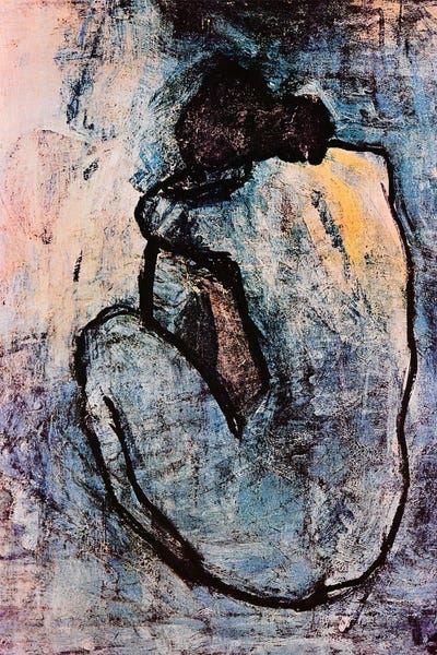 Large Wall Art & Big Canvas Prints: Blue Nude by Pablo Picasso