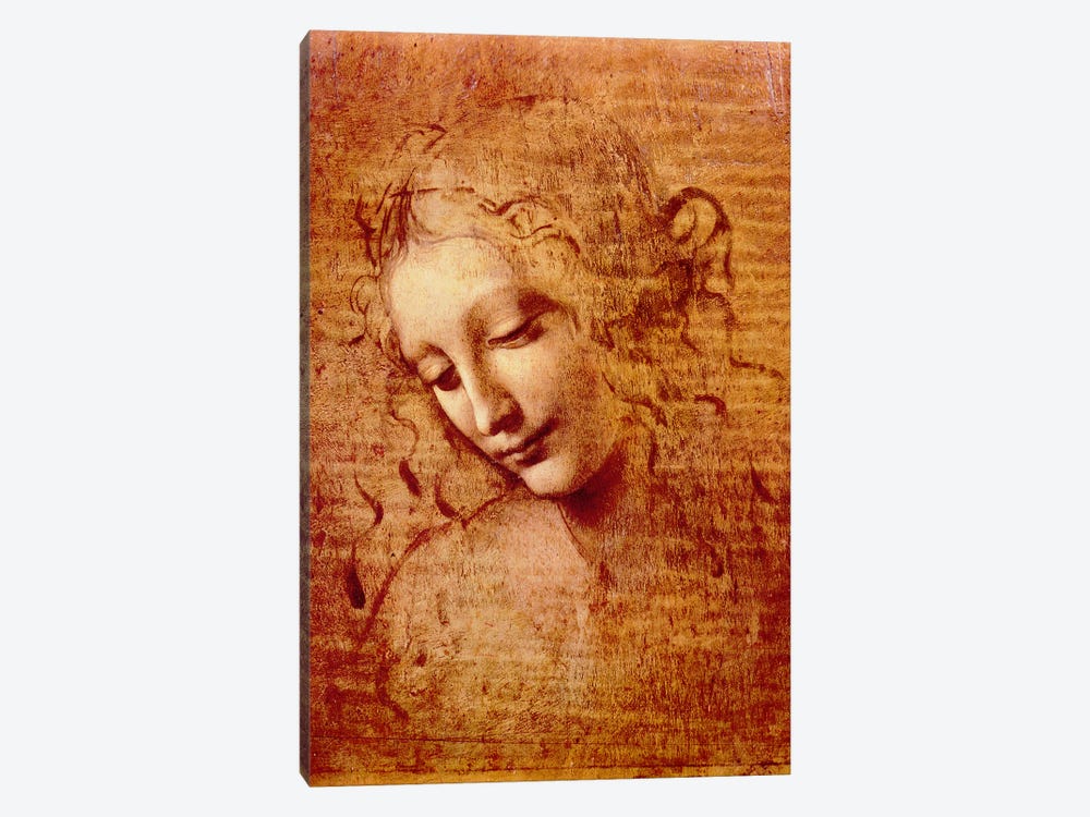 Female Head by Leonardo da Vinci 1-piece Canvas Art Print