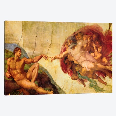 Creation Of Adam Canvas Print #318} by Michelangelo Canvas Wall Art
