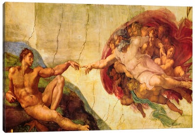 Creation Of Adam Canvas Art Print - Religious Figure Art