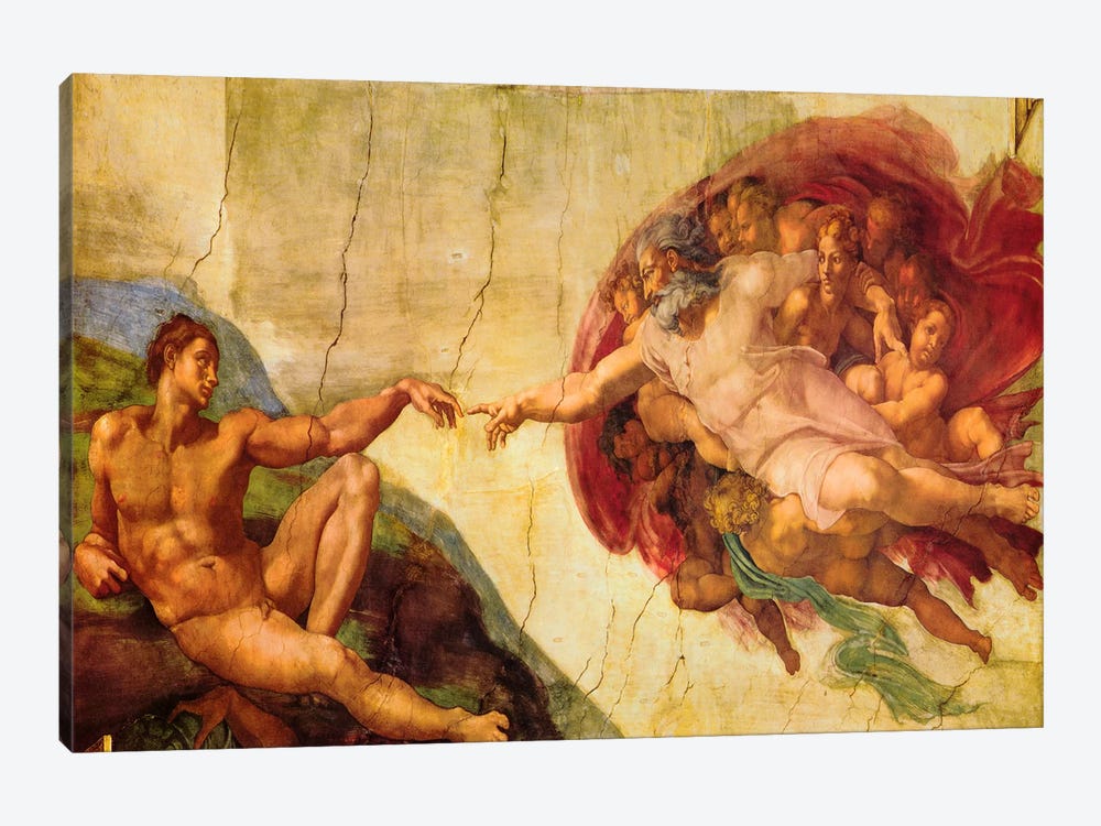 Creation Of Adam by Michelangelo 1-piece Canvas Wall Art