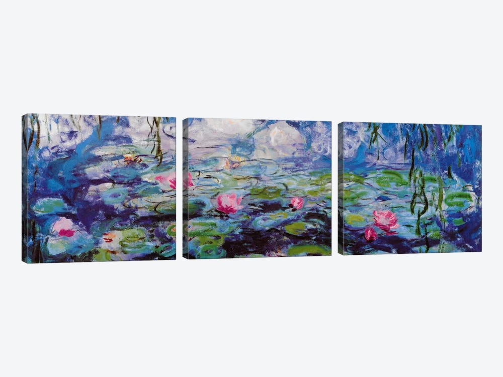 Nympheas by Claude Monet 3-piece Canvas Art