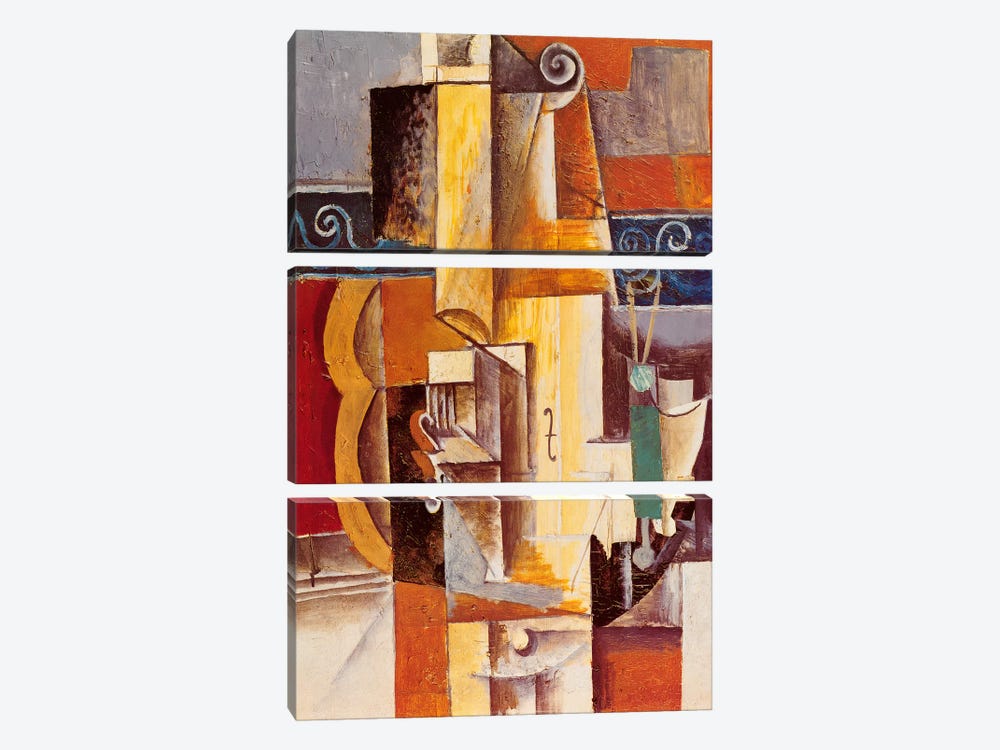 Violin and Guitar by Pablo Picasso 3-piece Canvas Artwork